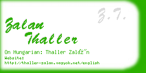 zalan thaller business card
